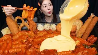 매콤꾸덕 마라 로제 엽기떡볶이! 직접 만든 튀김까지 💕  Mala Rosé Tteokbokk Spicy food Mukbang ASMR Ssoyoung