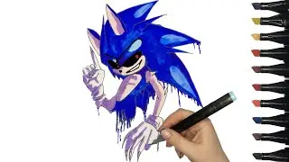 You won't Believe the Result How to Draw Amazing Sonic EXE