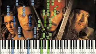 Pirates of the Caribbean ( He's a Pirate )  - Synthesia | Piano Tutorial