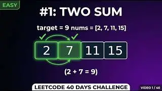 LeetCode Problem #1: Two Sum | Complete Solution Explanation | Coding Challenge Day 1/40