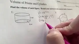 Volume of a Cylinder given the radius