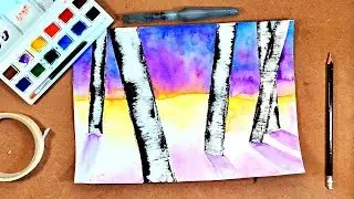 ART LESSON - SILVER BIRCH TREES