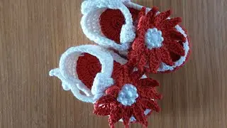 tutorial sandali fatte a uncinetto neonati 3 /7mesi.