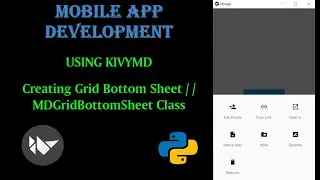 Creating Grid Bottom Sheet using KivyMD || MDGridBottomSheet class || Mobile App Development
