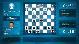 Chess Game Analysis: Rakesh Biswas34 - Arwan13 : 0-1 (By ChessFriends.com)