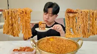 Eating Korea ramen at night! ASMR