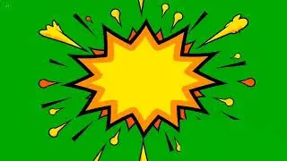 Cartoon “BOOM!” Comic Explosion Green Screen | free use