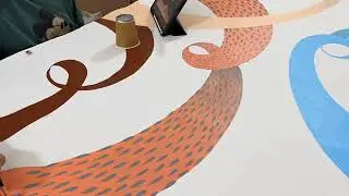 Making of Composition No. 475. Acrylic and oil on canvas.
