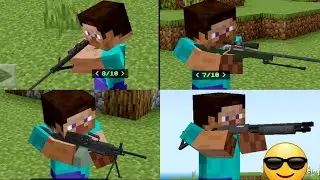 New updates!! Minecraft new Mod😱 Guns in Minecraft #minecraft #minecraftanimation