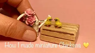 How I made miniature Chickens birds - Dollhouse polymer clay sculpt - by Malinik Miniatures