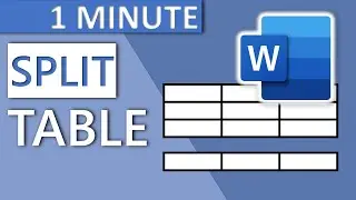 Split Table in Word (2020)