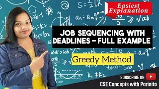 Job Sequencing with Deadlines - Greedy Method example in Hindi | Job Scheduling Algorithm