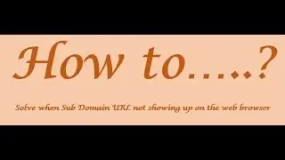 Sub Domain url not showing up on the web browser!