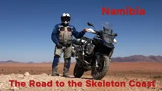 An Adventure Motorcycle Ride along Namibia's dirt roads to the Skeleton Coast .