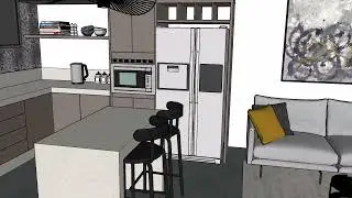 3D Sketchup Studio Apartment Design