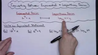 Converting Between Exponential Form and Logarithmic Form