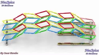 Simulación 3D - Arc Miura Folding / Rigid-Foldable Geometry Mechanism V3 & V4