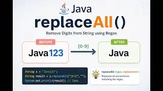 Java replaceAll() method  with Regex [0-9] || Remove Numbers or Characters from String in Java.