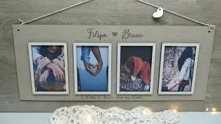 Quadro 4 fotos namorados/família