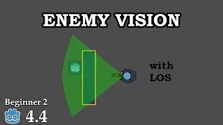 How to create enemy vision with line of sight - Learn Godot 4 2D - no talking