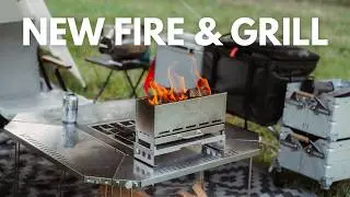New portable fire pit and grill perfect for camping in the rain