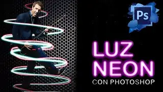 ✅  Dr. House con Efecto de Luz Neón y Texto en 3D en Photoshop CS6