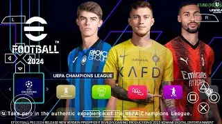 eFootball PES 2024 PPSSPP Android New Update Kits & Latest Transfers 2023/24 Real Faces Camera PS5