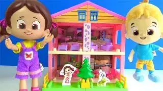 Niloya'nın evi - Niloya'nın iki katlı evi - Niloya ve Mete evcilik oynuyor - 2 katlı ev blokları 4K