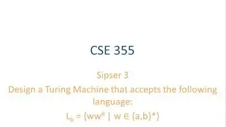 ASU CSE355: Ch 3.1 Vid 2, Examples - Design a TM for ww^R