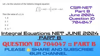 CSIRNET Mathematics July 2024 Solutions| CSIRNET July 2024 Question Part B|#QID704047 #704047