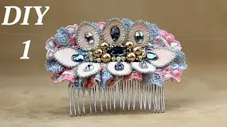 Гребень для волос своими руками. Часть 1./DIY beaded hair comb