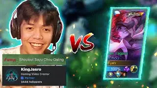 I MET STREAMER GLOBAL FANNY! KING JASRO & HE WAS AMAZED BY MY CHOU! | FURY CHOU VS STREAMER | | MLBB
