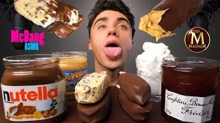ASMR MAGNUM ICE CREAM PARTY (CHOCOLATE, CARAMEL, WHITE, CLASSIC) MUKBANG | SNAPPING EATING SOUNDS