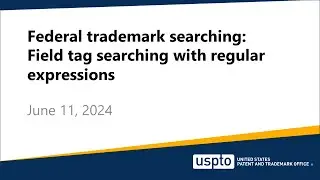 Federal trademark searching: Field tag searching with regular expressions