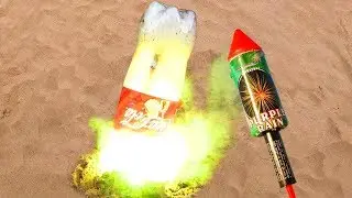 Coca Cola and Fanta underground experiment with firecrackers