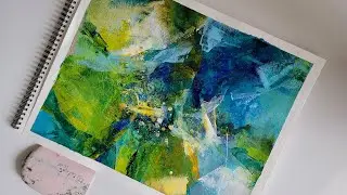 How to Paint with Acrylic & Gouache on paper 💚 Catalyst Wedge - Abstract Painting Ideas #art