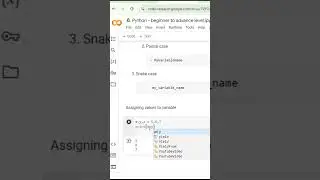 Python assign value to variable | array in python #pythontutorial #googlecolab #pythonbeginner#like