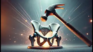 Hammer versus hip head of a total hip prosthesis