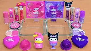 Pink vs Purple - Mixing Makeup Eyeshadow Into Slime ASMR