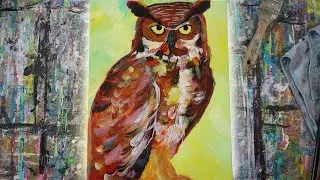 I TRIED An Easy Owl Painting With Loose Brush Strokes