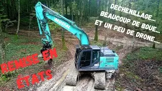 conditions difficiles  pour ce chantier de remise en états après débardage 😰