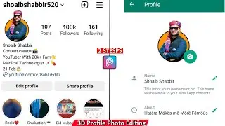 PicsArt 3D Whatsapp & Instagram profile photo editing || Instagram 3D Dp editing ||Whatsapp profile