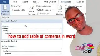 how to create a table of contents in word