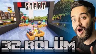 KÖYÜMÜZE DEV KAYAK MERKEZİ YAPTIK! BUZ ÜZERİNDE KAYDIK! Minecraft 32. Bölüm