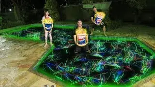 WE MADE A POOL THAT GLOWS IN THE DARK WITH NEON - pool