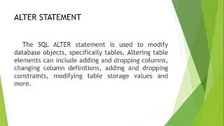 CHAPTER 5: DATA DEFINITION LANGUAGE STATEMENTS