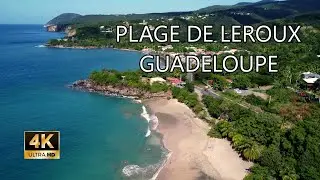 Plage de Leroux, Deshaies, Guadeloupe - 4K DJI mini 2 Drone Footage