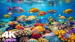 4K Ocean Aquarium – Beautiful Sea Animals & Reef Fish 🐠 Relaxing Ocean Music for Sleep Ambience