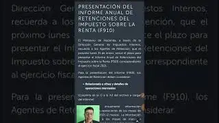 Informe anual de retenciones F910
