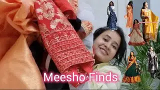 Meesho Lehenga and Saree tryon haul #meeshosareehaul #meesholehenga